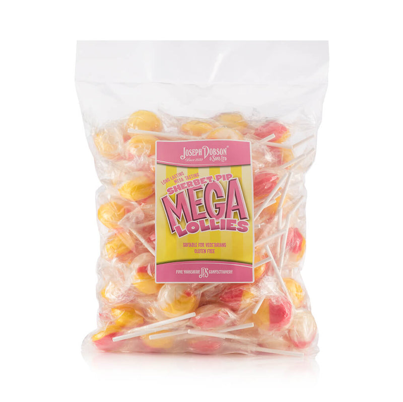 Joseph Dobson Sherbet Pip Wrapped Mega Lollies - 1.875kg