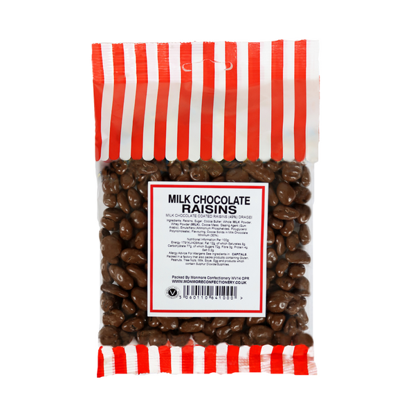 Pre-Packed Chocolate Flavour Coated Raisins 140g - 24 Count