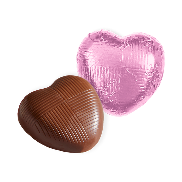 Whitakers Pink Foiled Chocolate Hearts