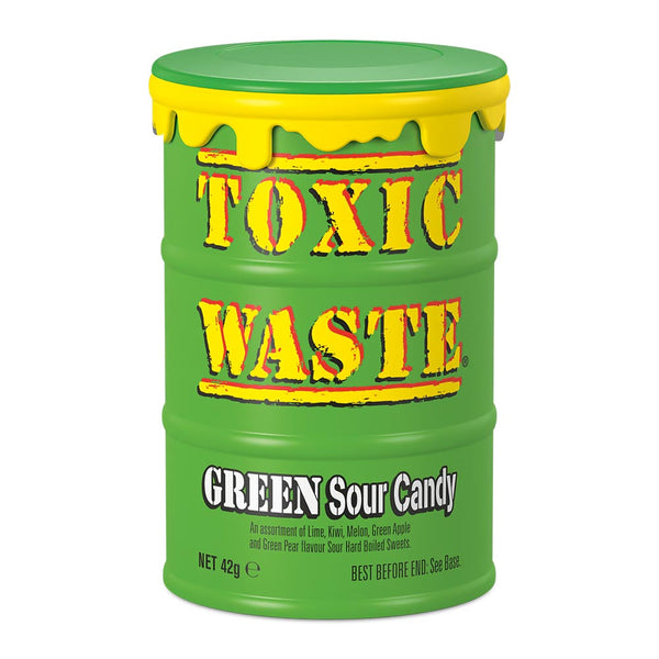 Toxic Waste Green Sour Candy Drums 42g - 12 Count