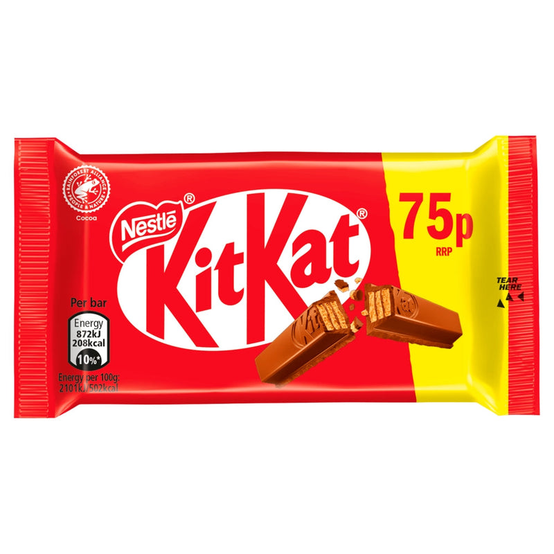 Nestle Kit Kat 4 Finger Milk Chocolate 41.5g 75p PMP - 24 Count