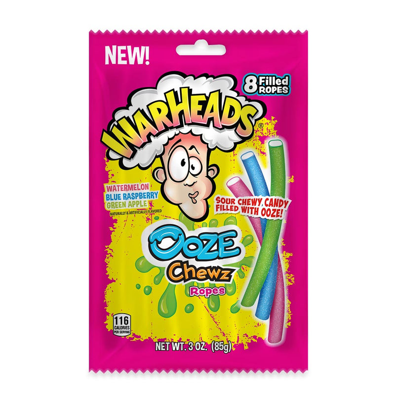 Warheads Sour Ooze Chewz Ropes Bag 85g - 12 Count