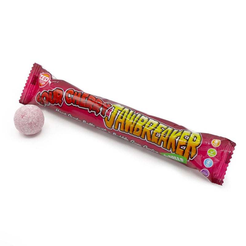 Zed Candy Sour Cherry 6 Ball Jawbreakers - 24 Count