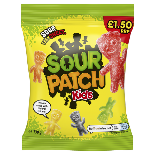 Sour Patch Kids Sweets Bag 130g PMP £1.50 - 10 Count