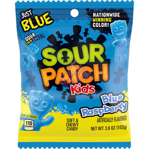 Sour Patch Kids Blue Raspberry Peg Bag 102g - 12 Count