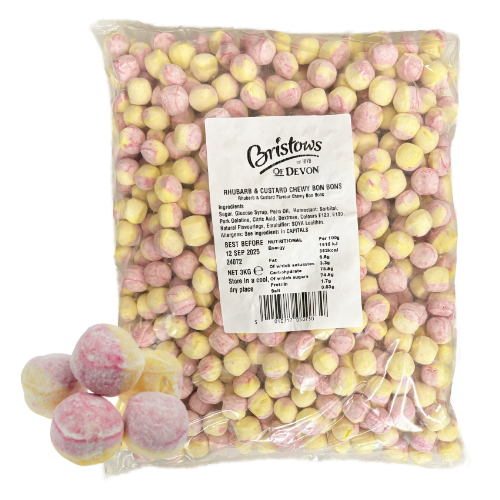 Bristows Chewy Rhubarb & Custard Bon Bons - 3kg