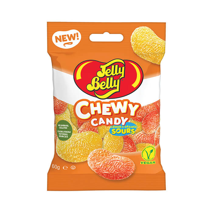 Jelly Belly Orange & Lemon Vegan Chewy Candy Sours - 12 Count