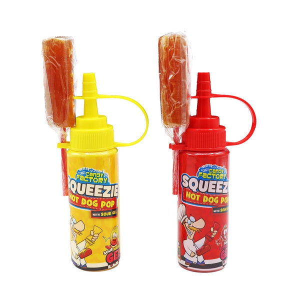 Crazy Candy Factory Squeezie Hot Dog Pop 80g - 12 Count