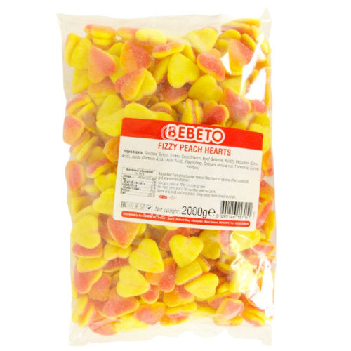 Bebeto Halal Fizzy Peach Hearts - 2kg