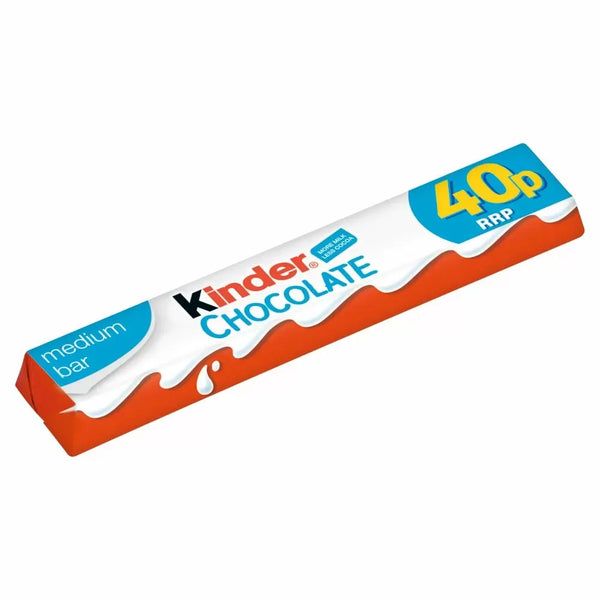 Kinder Chocolate Medium Bar 21g PMP 40p - 36 Count