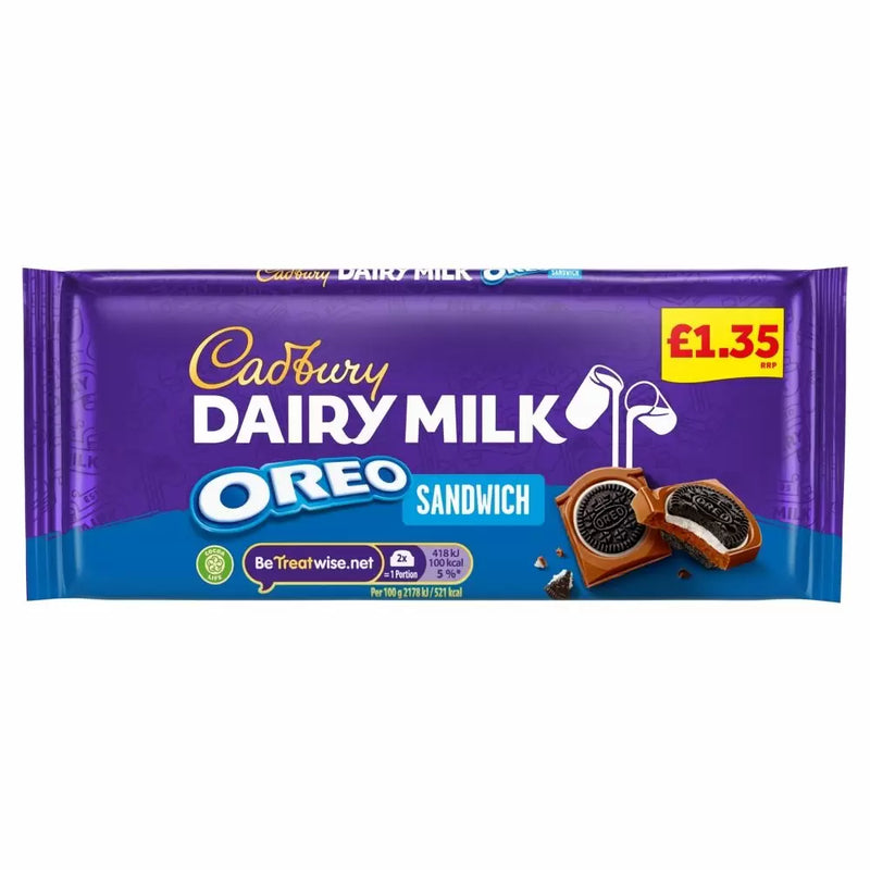 Cadbury Dairy Milk Oreo Sandwich Chocolate Bar 96g PMP £1.50 - 15 Count