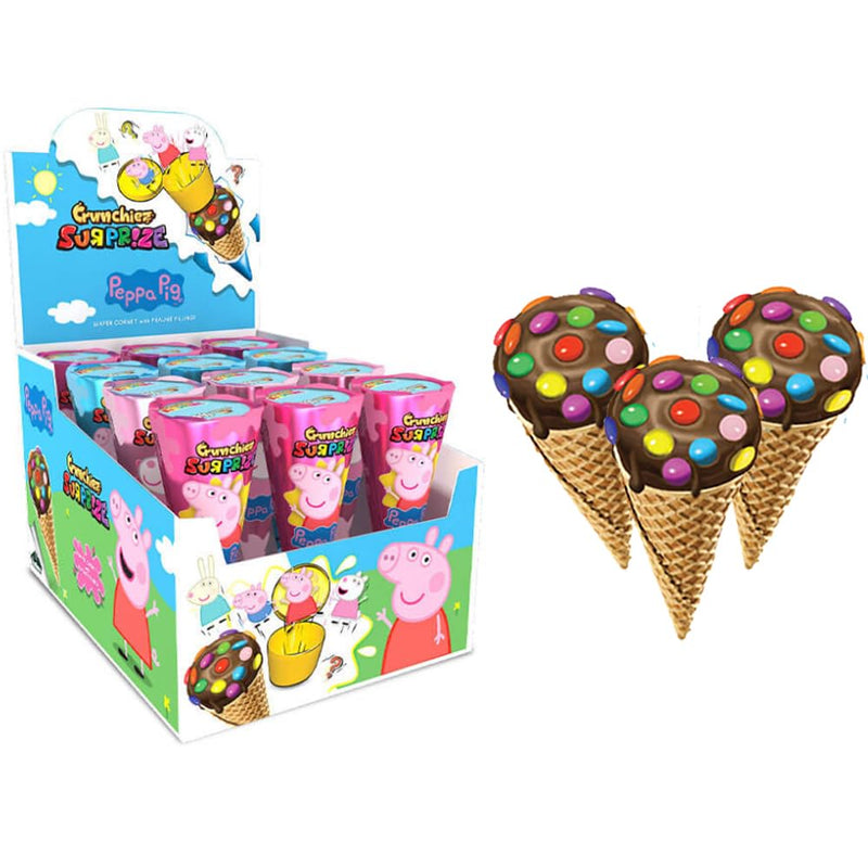 Chocolate Peppa Pig Surprise Cones 25g - 12 Count