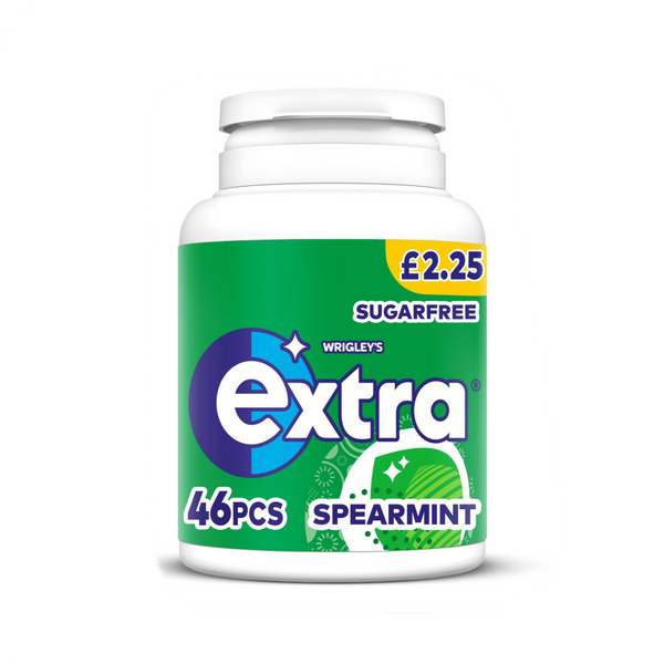 Wrigley's Extra Spearmint Sugarfree Chewing Gum Bottle PMP £2.50 - 6 Count