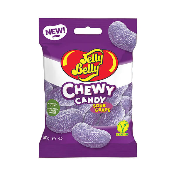 Jelly Belly Grape Vegan Chewy Candy Sours - 12 Count