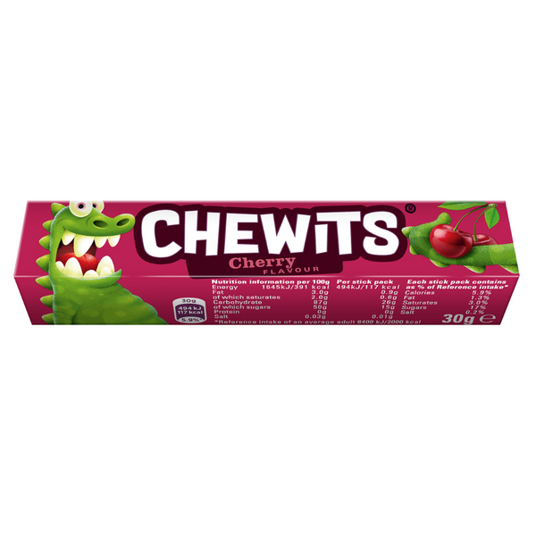 Chewits Cherry Flavour Stick Pack 30g - 40 Count