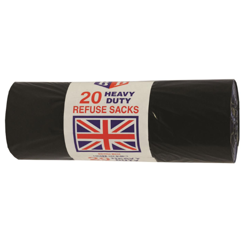 Heavy Duty Black Bin Bags Refuse Sacks 725mm x 850mm - 20 Count