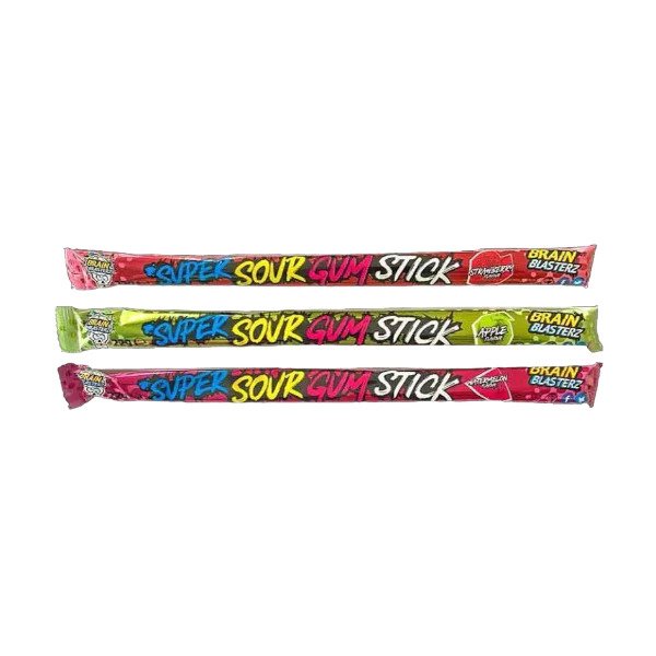 Brain Blasterz Sour Candy Gum Stick - 30 Count