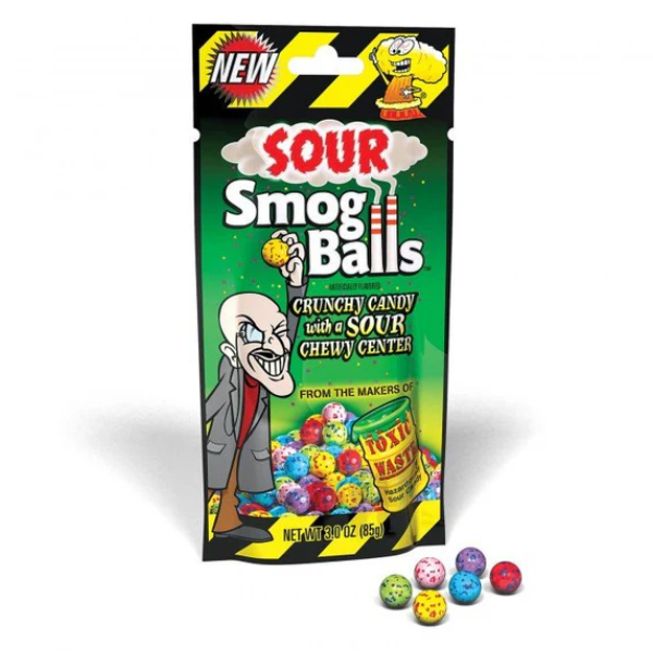 Toxic Waste Sour Smog Balls Pouch 85g - 16 Count