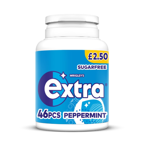 Wrigley's Extra Peppermint Sugarfree Chewing Gum Bottle PMP £2.50 - 6 Count